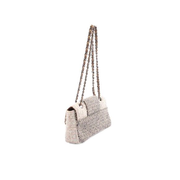 Pre Loved Chanel Tweed Chain Shoulder Bag Women Gray - Picture 2 of 8